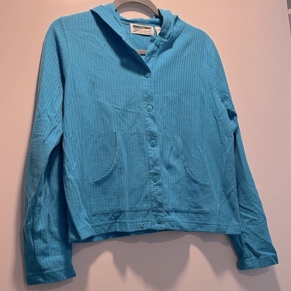 Vintage Shenanigans cropped oversized button down hoodie sz PM - Picture 6 of 6